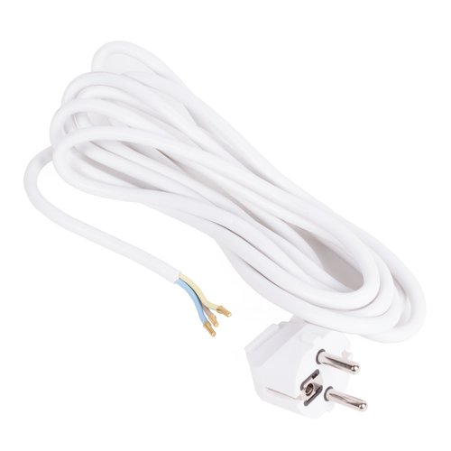 Benson Aansluitsnoer met Haakse Schuko Stekker - 3 meter - Wit - 1.0 mm² Benson Aansluitsnoer met Haakse Schuko Stekker - 3 meter - Wit - 1.0 mm²