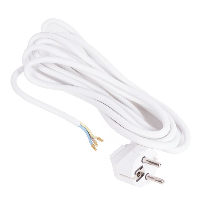 Benson Aansluitsnoer - Haakse Schuko Stekker - 3 meter - Wit - 1.0 mm²