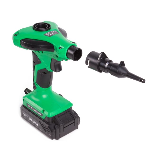 Hofftech Accu luchtpomp - 18V - 2-in-1 functie - Diverse opzetstukken - 45 m³/h