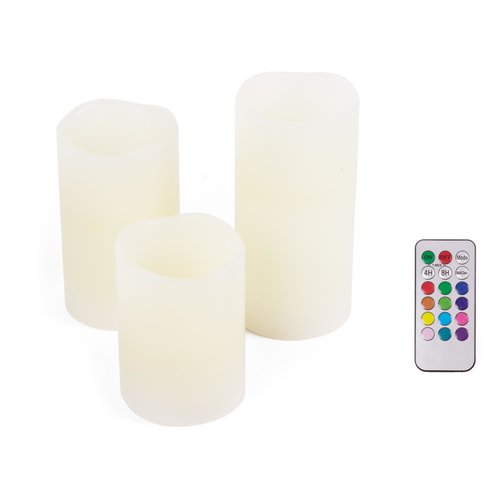 Benson LED Kaarsen Inclusief Afstandsbediening - RGB- 3 stuks Benson LED Kaarsen Inclusief Afstandsbediening - RGB- 3 stuks