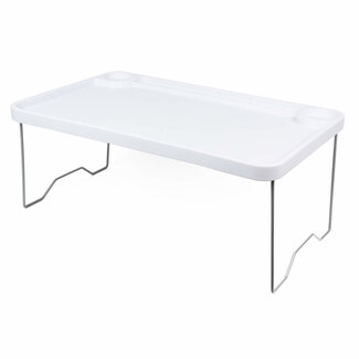 Benson Opklapbare laptop tafel - Kunststof - Wit - 57 x 35 x 23 cm