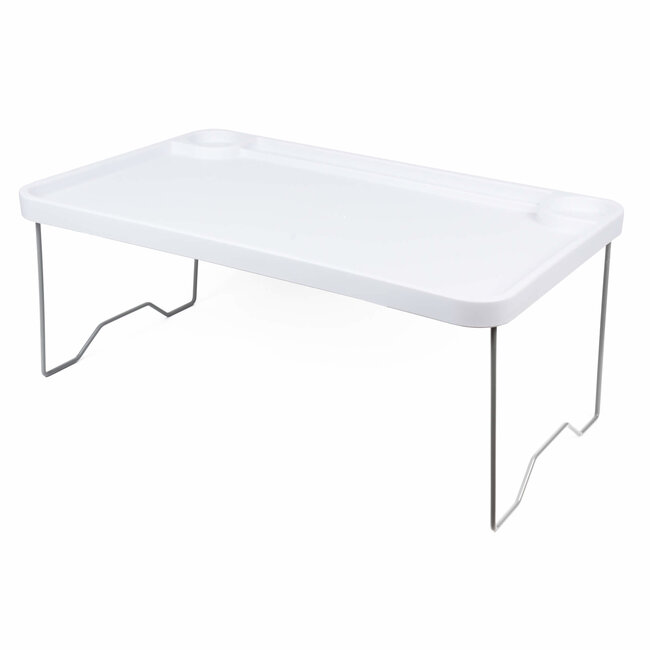 Benson Opklapbare laptop tafel - Kunststof - Wit - 57 x 35 x 23 cm