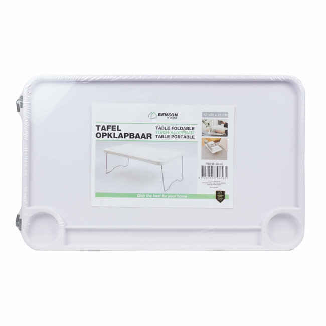 Benson Opklapbare laptop tafel - Kunststof - Wit - 57 x 35 x 23 cm