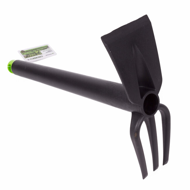 Benson Hand tuinhark - 21 cm - driepuntige tanden - recht blad - grijs/groen