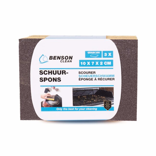 Benson Schuurspons - Dubbele Functie - Geel/Grijs - 10 x 7 x 2 cm - 3 stuks