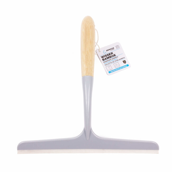 Benson Wisser met bamboe handgreep - 24,5 cm - grijs - kunststof