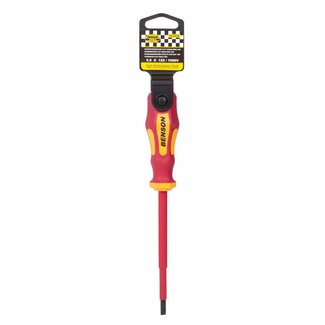 Benson Platte schroevendraaier - geïsoleerd VDE - 5.5 x 125 mm - rood