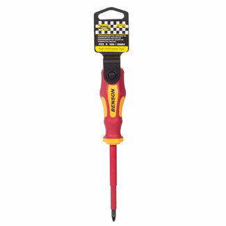 Benson Pozidriv schroevendraaier - geïsoleerd VDE - PZ2 x 100 mm - rood