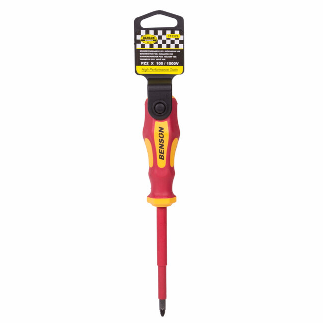 Benson Pozidriv schroevendraaier - geïsoleerd VDE - PZ2 x 100 mm - rood