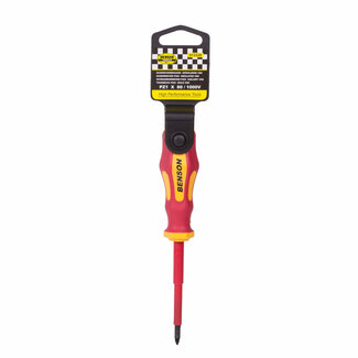 Benson Pozidriv schroevendraaier - geïsoleerd VDE - PZ1 x 80 mm - rood