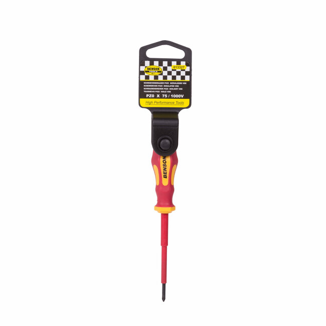 Benson Pozidriv schroevendraaier - geïsoleerd tot 1000V - PZ0 x 75 mm - rood