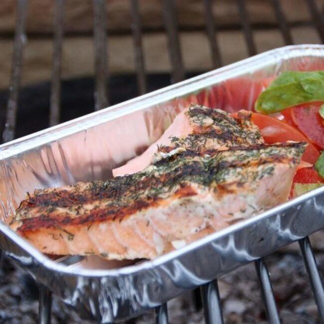 Benson Grillschalen set - aluminium - 25 x 14 x 5,5 cm - 5 stuks - zilver