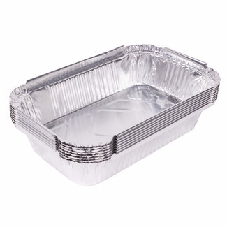 Benson Set van 8 aluminium grillschalen - Hittebestendig - 17 x 10,5 x 4 cm - Zilver