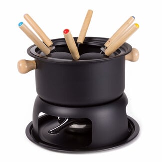 Benson Fondueset - 6 personen - veelzijdig - zwart - 18 x 9 cm