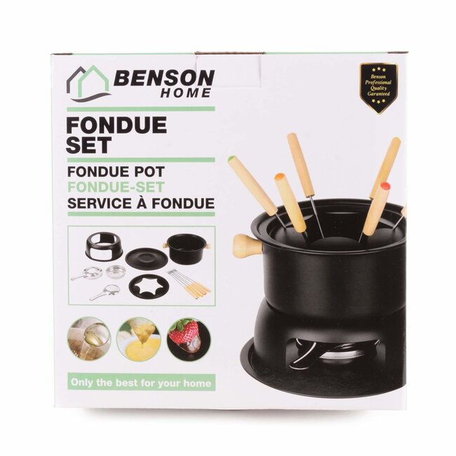 Benson Fondueset - 6 personen - veelzijdig - zwart - 18 x 9 cm