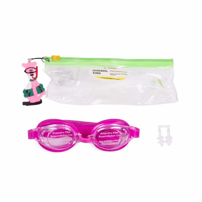 Benson Duikbril junior - verstelbaar - met etui en hanger - kleurenmix