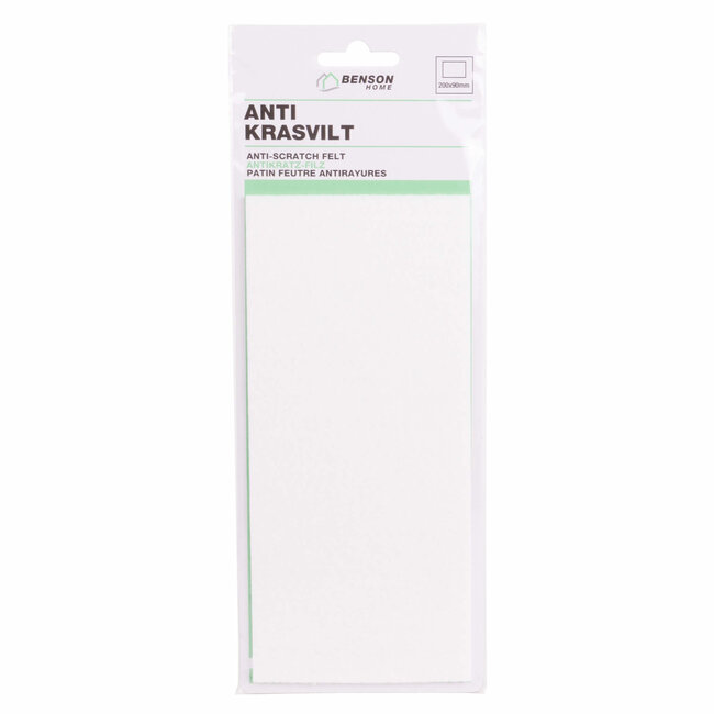 Benson Zelfklevend anti-krasvilt - 20 x 9 cm - Wit - Beschermt vloeren en meubels