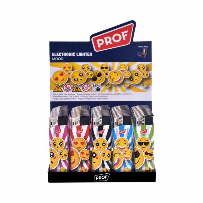Prof Wegwerpaanstekers - emoticons - vaste vlamhoogte - 50 stuks