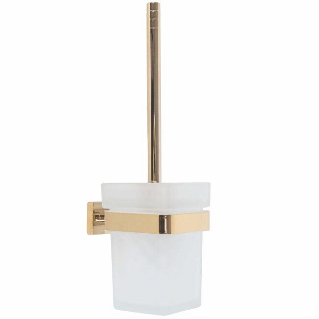 REA Erlo Toiletborstelhouder Wandmodel - 14 x 9.3 x 33 cm - Glans Goud