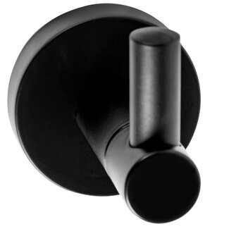 REA Wandmodel handdoekhouder - rond - mat zwart - 5 x 5.5 cm