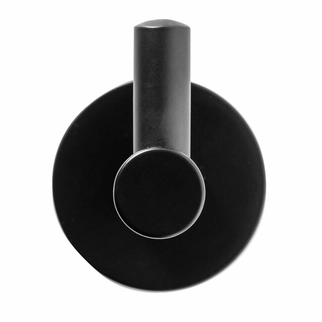 REA Wandmodel handdoekhouder - rond - mat zwart - 5 x 5.5 cm