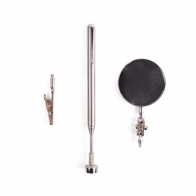 Benson Pick-up tool 3-in-1 - Magneet, spiegel en klem - Telescopisch 13.5-64.5 cm