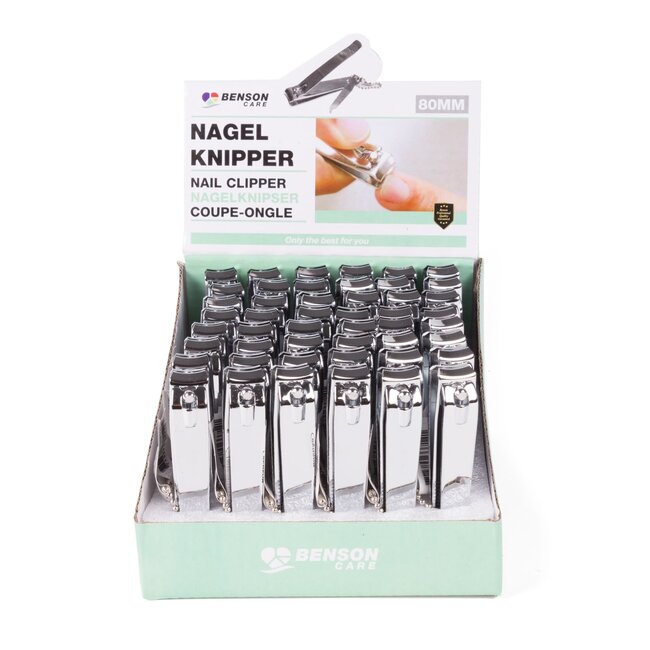Benson Nagelknipper met vijl - robuust - met ketting - 80 mm - zilverkleurig
