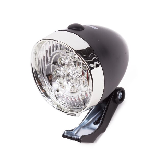 Benson Fietskoplamp 3 x LED - Zwart - Inclusief Batterijen