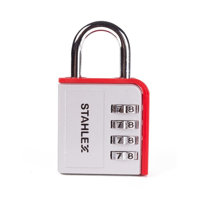 Stahlex Hangslot met cijfercode - aluminium - 85 mm - 4-cijferige combinatie - set van 7