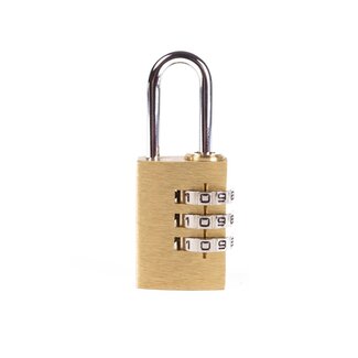 Tri-Circle Compact hangslot met cijfercode - messing - 25 mm