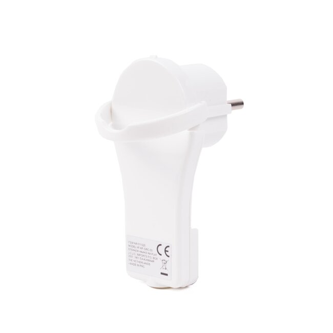 Benson Extra platte haakse stekker - 8 mm dik - met ontplughulp - wit - 4 stuks