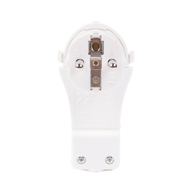 Benson Extra platte haakse stekker - 8 mm dik - met ontplughulp - wit - 4 stuks