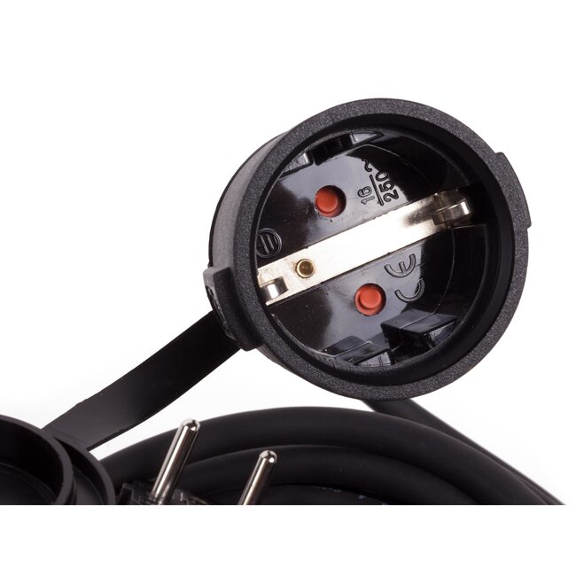 Benson Verlengsnoer rubber - 10 meter - spatwaterdicht - 3500 watt - 3-polig