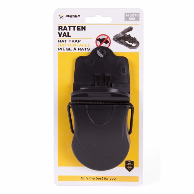 Benson Ratten- en muizenval - Veermechanisme - Herbruikbaar - 140 x 70 mm - Zwart