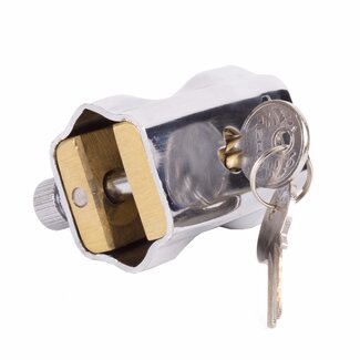 GAD Kettingslot - 10 mm - 2 pinnen - messing - inclusief 2 veiligheidssleutels