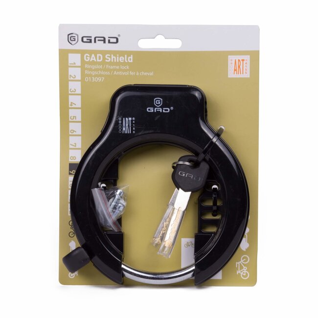 GAD Ringslot - ART Keurmerk - Zwart - Inclusief 2 sleutels - Beveiligd tegen zagen en boren