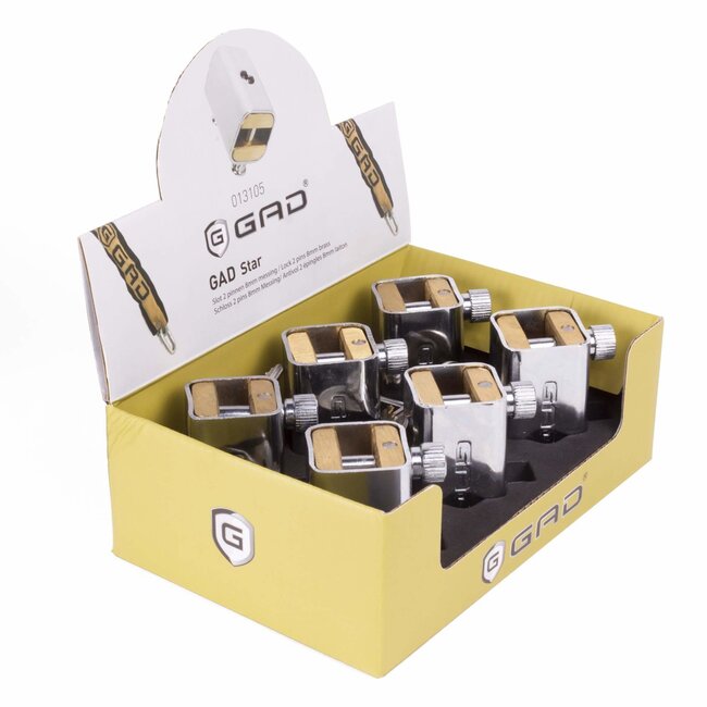 GAD Kettingslot - 8 mm dikte - 2 pinnen - messing - inclusief 2 sleutels