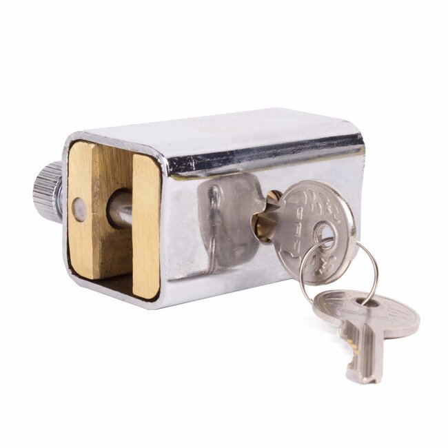 GAD Kettingslot - 8 mm dikte - 2 pinnen - messing - inclusief 2 sleutels