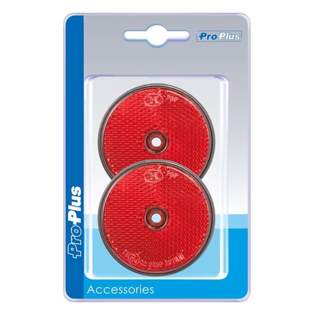 ProPlus Reflector met schroefbevestiging - Ø 60 mm - Rood - 2 stuks