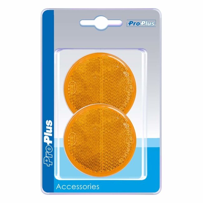 ProPlus Zelfklevende ronde reflectoren - oranje - 55 mm - 2 stuks