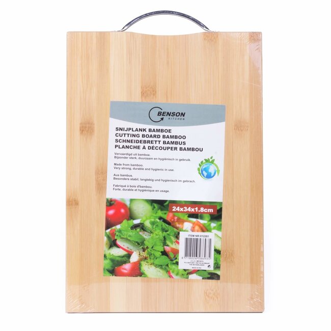 Benson Bamboe snijplank - duurzaam - met handgreep - 24 x 34 x 2 cm