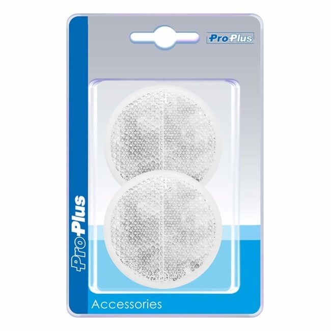 ProPlus Zelfklevende ronde reflectoren - wit - 60 mm - 2 stuks