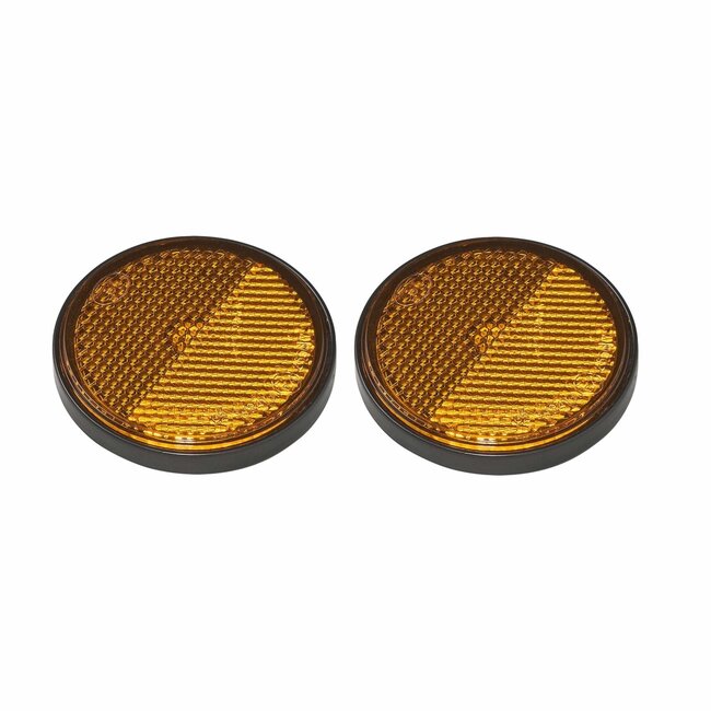 ProPlus Zelfklevende ronde reflector met grondplaat - Ø 55 mm - oranje - 2 stuks