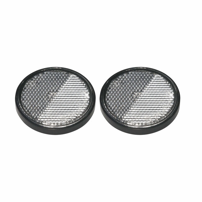 ProPlus Zelfklevende ronde reflector met grondplaat - wit - 55 mm - set van 2