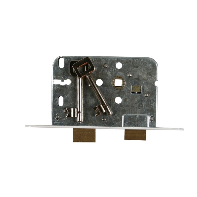 Benson Klavierslot met omlegbare dagschoot en 2 sleutels - Doornmaat 50 mm - Wit gelakte voorplaat