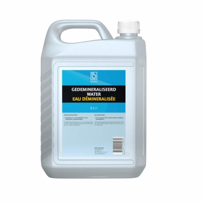 Bleko Gedemineraliseerd water - 5 liter - Voor accu's en huishoudelijk gebruik