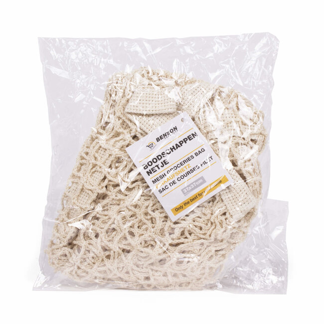 Benson Duurzaam katoenen boodschappennetje - Compact en rekbaar - 37 × 37 cm