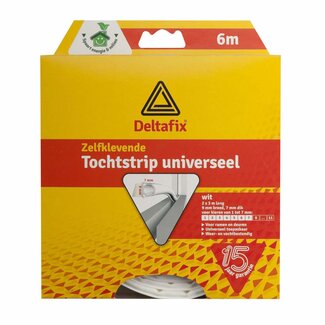 Deltafix O-profiel tochtstrip - siliconen - 2 x 3 meter - wit - vochtbestendig