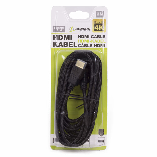 Benson HDMI-kabel - 4K Ultra HD - Vergulde Stekkers - 3 meter
