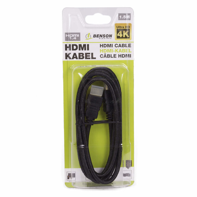 Benson HDMI-kabel - 1.5 meter - 4K Ultra HD - Vergulde connectoren - High Speed